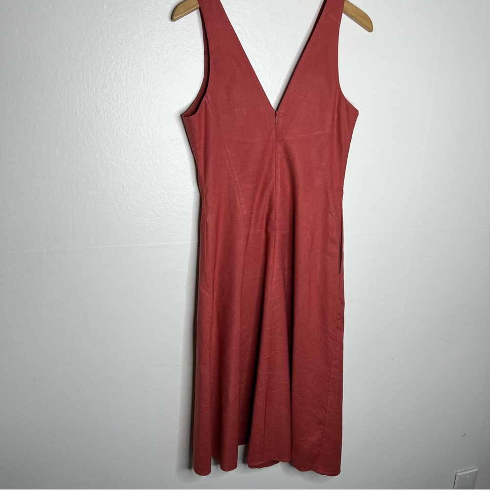 Theory Tadayon Stretch Midi Dress V-Neck Sz 4 - Picture 2 of 8